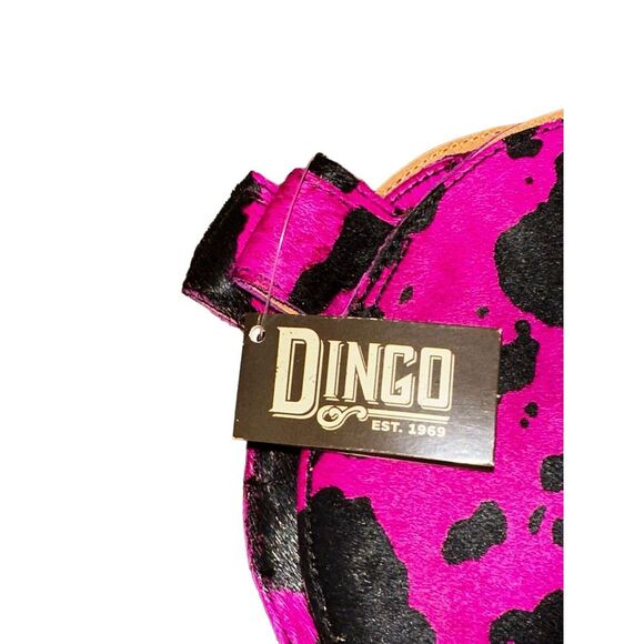 Dingo Live A Little Neon Pink Boots Calf Hair Size 7 - Picture 3 of 9